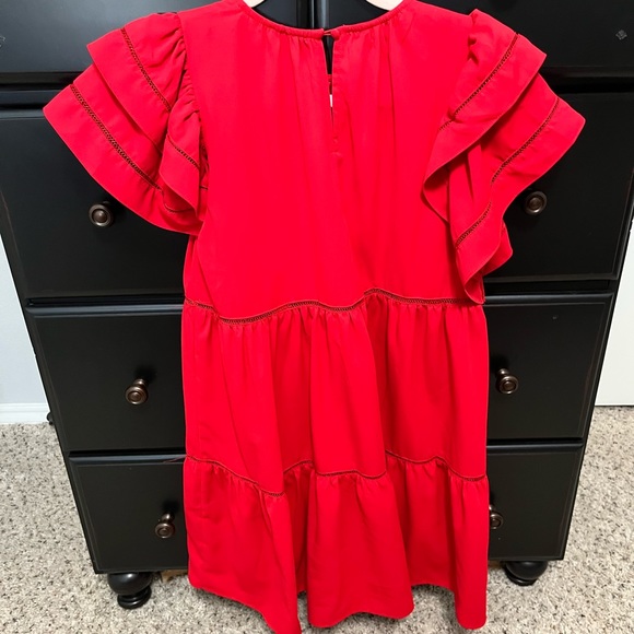 Worn once. Red tiered ruffle dress - Picture 6 of 6
